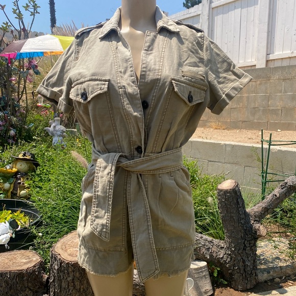 Free People Tan Utility Romper - Picture 5 of 11